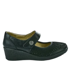 LADY CONFORT Ballerines A Brides Femme Noir Bi-Matieres |Femme Chaussures Confort