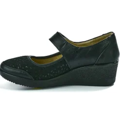 LADY CONFORT Ballerines A Brides Femme Noir Bi-Matieres |Femme Chaussures Confort