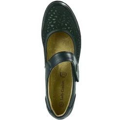 LADY CONFORT Ballerines A Brides Femme Noir Bi-Matieres |Femme Chaussures Confort