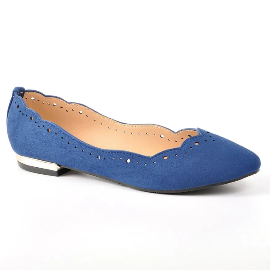 VICE VERSA Ballerines Ajourees Femme Bleu Marine |Femme Ballerines