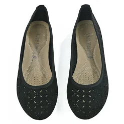 VICE VERSA Ballerines Ajourees Femme Noir Avec Strass |Femme Ballerines