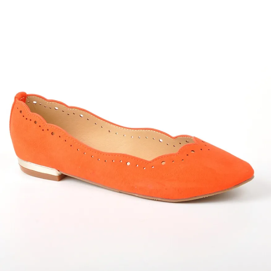 VICE VERSA Ballerines Ajourees Femme Orange |Femme Ballerines