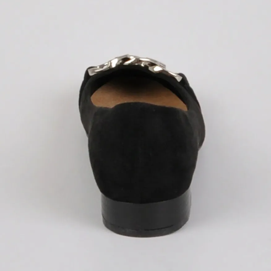 VICE VERSA Ballerines A Talon Femme Noir Avec Chaine |Femme Ballerines