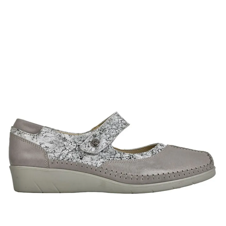 LADY CONFORT Ballerines Confort Femme Argente A Brides |Femme Chaussures Confort