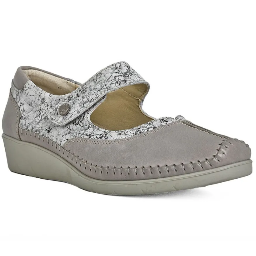 LADY CONFORT Ballerines Confort Femme Argente A Brides |Femme Chaussures Confort