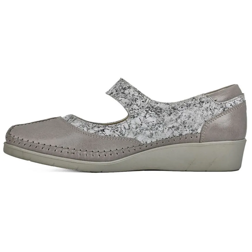 LADY CONFORT Ballerines Confort Femme Argente A Brides |Femme Chaussures Confort