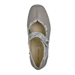 LADY CONFORT Ballerines Confort Femme Argente A Brides |Femme Chaussures Confort