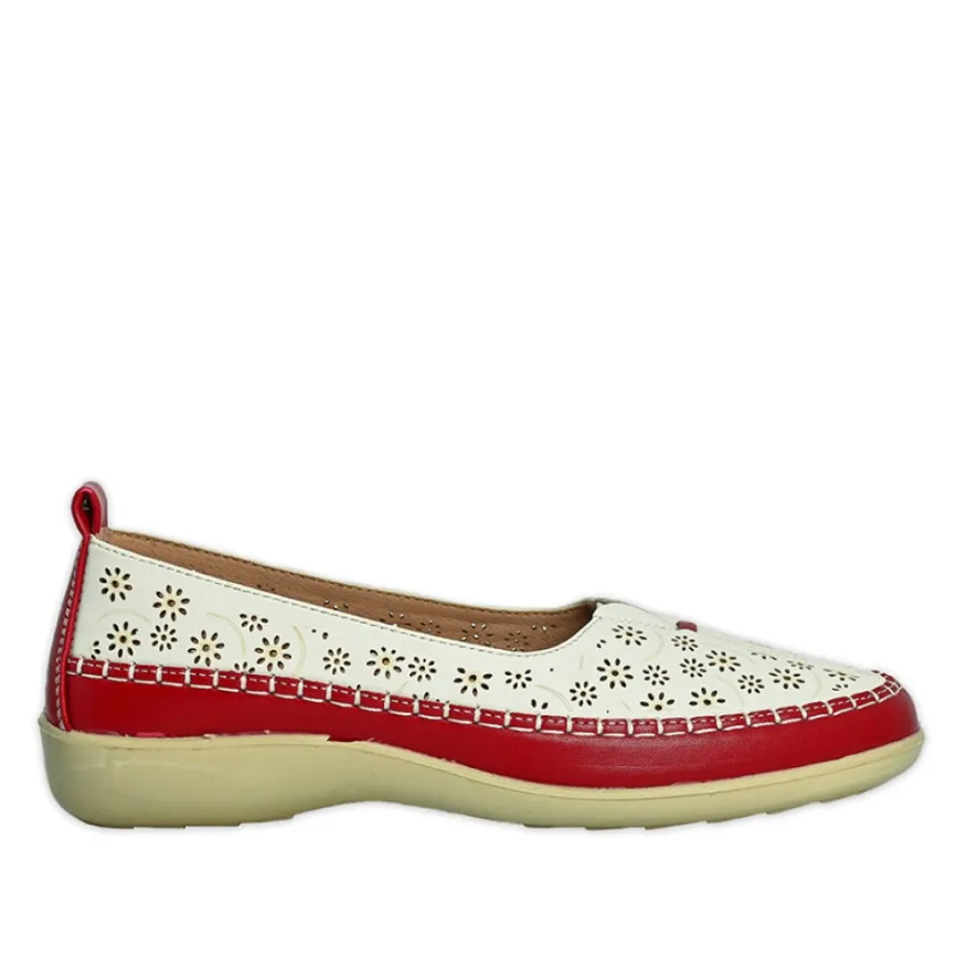 LADY CONFORT Ballerines Confort Femme Blanc Ajouree |Femme Chaussures Confort