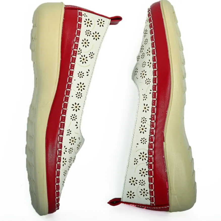 LADY CONFORT Ballerines Confort Femme Blanc Ajouree |Femme Chaussures Confort