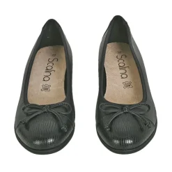 SCALINA Ballerines Confort Femme Noir A Noeud |Femme Chaussures Confort