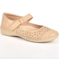 LADY CONFORT Ballerines Femme Beige A Brides |Femme Chaussures Confort