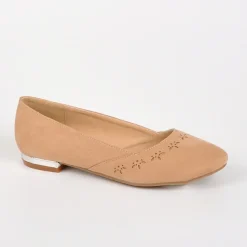VICE VERSA Ballerines Femme Beige Au Talon Argente |Femme Ballerines
