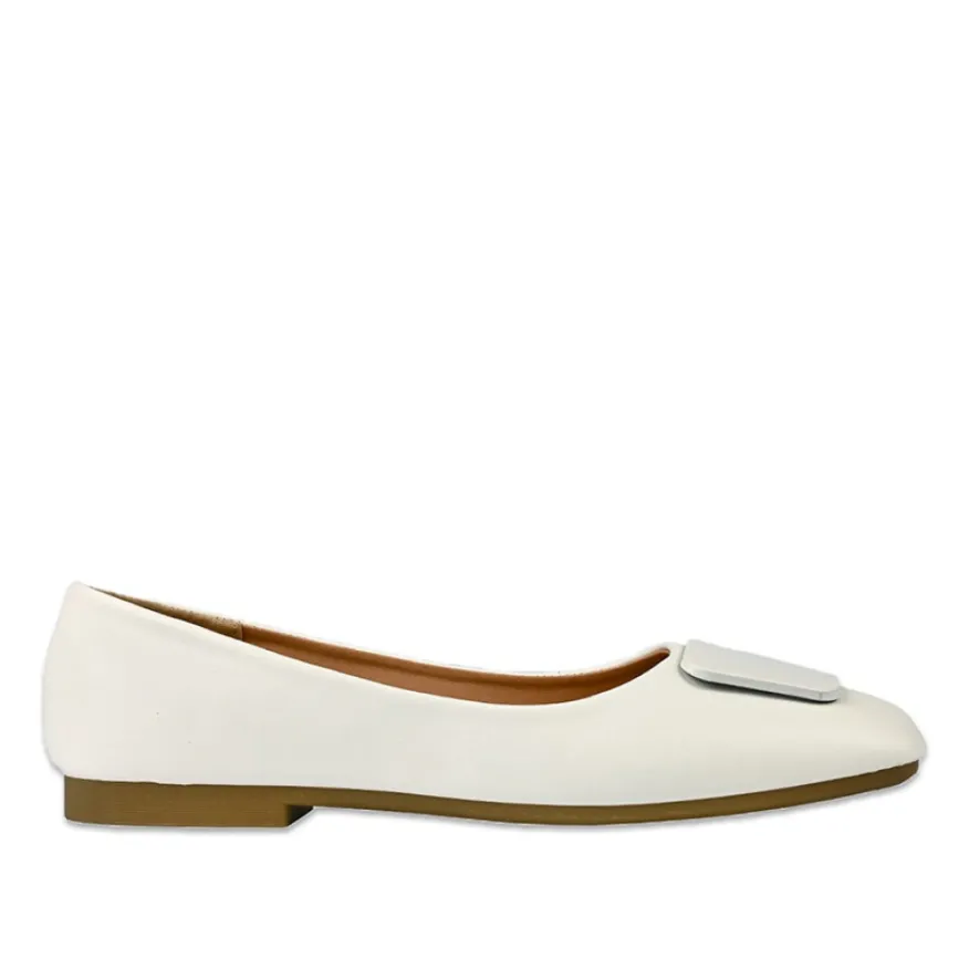 VICE VERSA Ballerines Femme Blanc A Bout Carre |Femme Ballerines