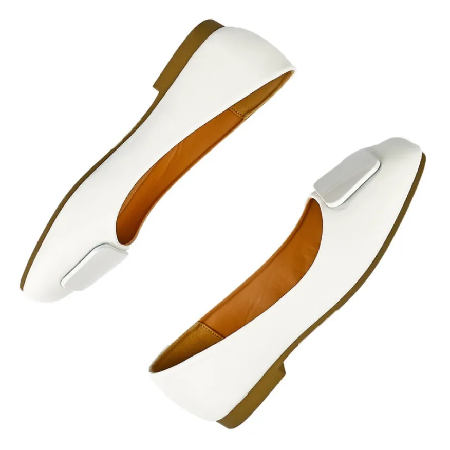 VICE VERSA Ballerines Femme Blanc A Bout Carre |Femme Ballerines