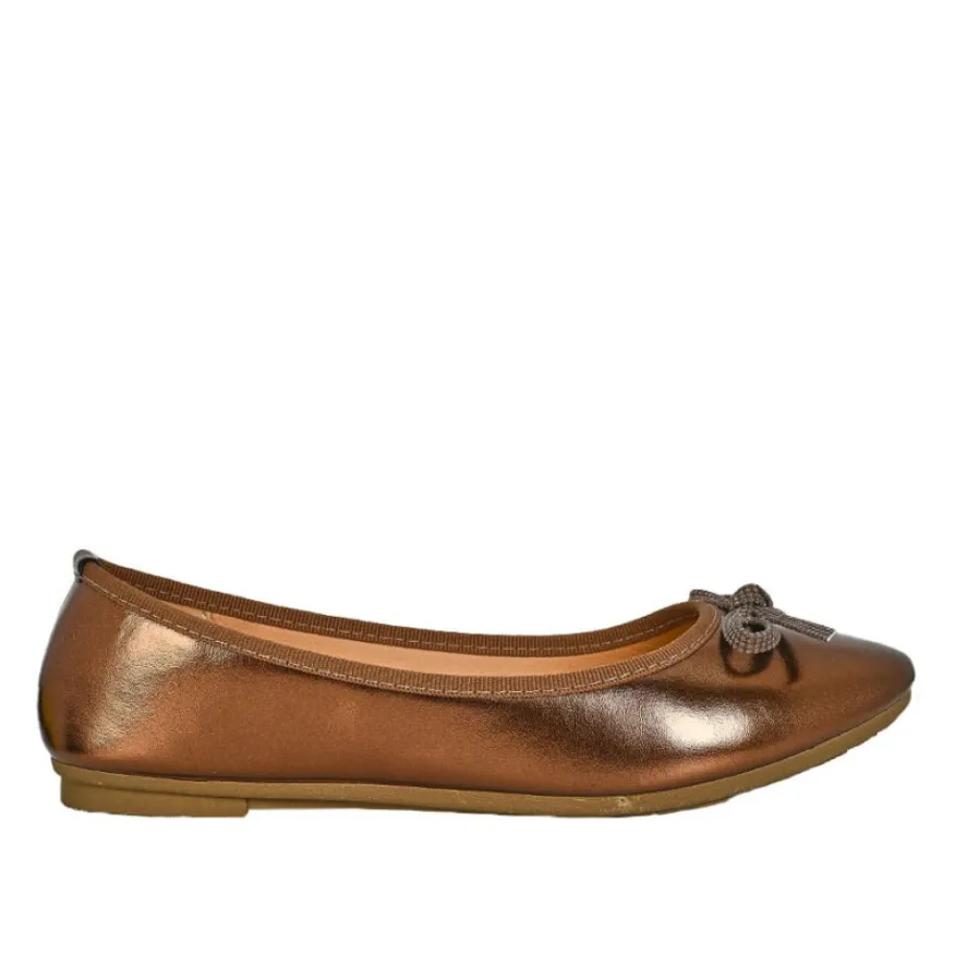VICE VERSA Ballerines Femme Bronze A Noeud |Femme Ballerines