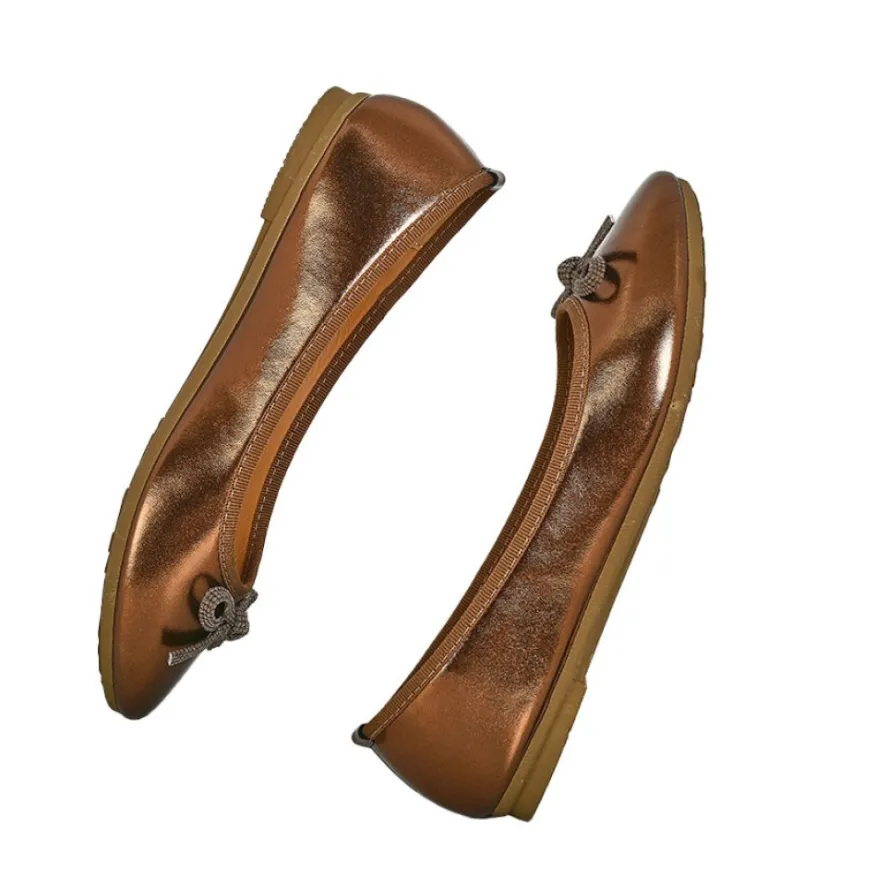 VICE VERSA Ballerines Femme Bronze A Noeud |Femme Ballerines