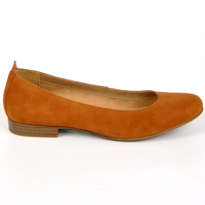 TIPO ALTO Ballerines Femme Camel Cuir |Femme Ballerines