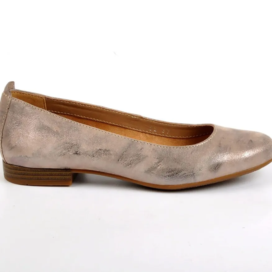TIPO ALTO Ballerines Femme Dorees Cuir |Femme Ballerines