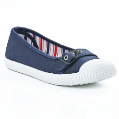 STREET LIFE Ballerines Femme En Toile Bleu Marine |Femme Ballerines