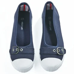 STREET LIFE Ballerines Femme En Toile Bleu Marine |Femme Ballerines