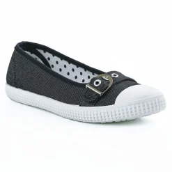 STREET LIFE Ballerines Femme En Toile Noire |Femme Ballerines
