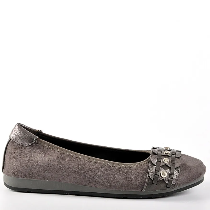 SCALINA Ballerines Femme Gris |Femme Chaussures Confort