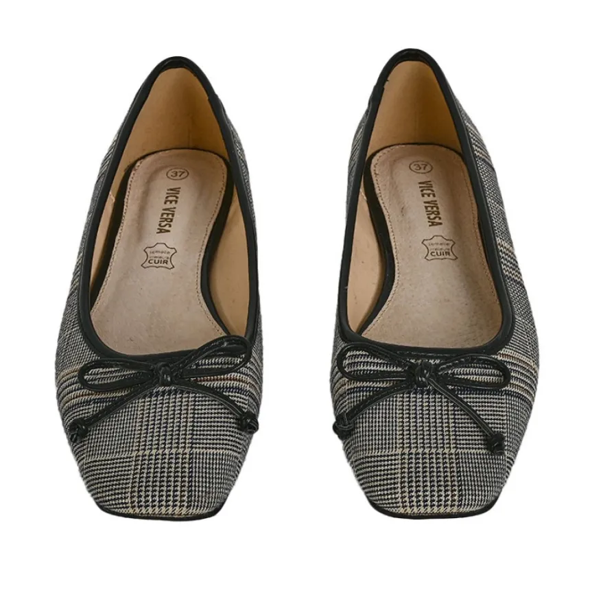 VICE VERSA Ballerines Femme Imprime Prince De Galles |Femme Ballerines