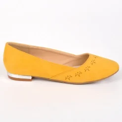 VICE VERSA Ballerines Femme Jaune Au Talon Argente |Femme Ballerines