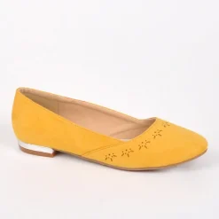 VICE VERSA Ballerines Femme Jaune Au Talon Argente |Femme Ballerines