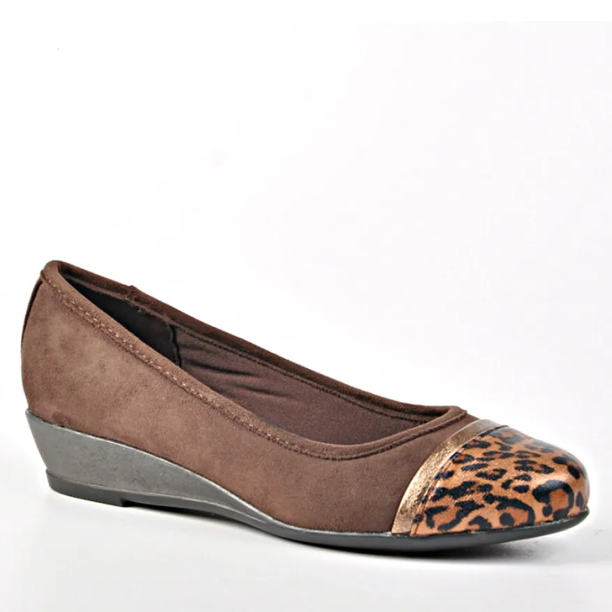 SCALINA Ballerines Femme Marron Detail Leopard |Femme Chaussures Confort
