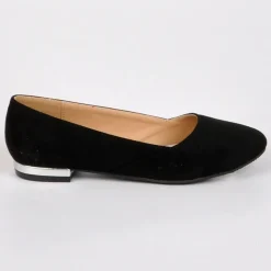 VICE VERSA Ballerines Femme Noir Au Talon Argente |Femme Ballerines
