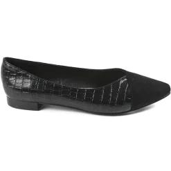 VICE VERSA Ballerines Femme Noir Effet Croco |Femme Ballerines