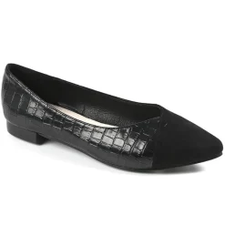 VICE VERSA Ballerines Femme Noir Effet Croco |Femme Ballerines