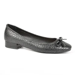 VICE VERSA Ballerines Femme Noir Effet Python A Noeud |Femme Ballerines