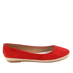 VICE VERSA Ballerines Femme Rouges Semelle Tressee |Femme Ballerines