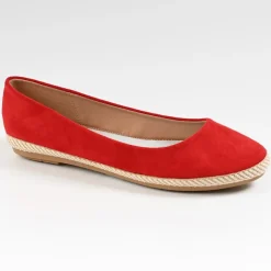 VICE VERSA Ballerines Femme Rouges Semelle Tressee |Femme Ballerines