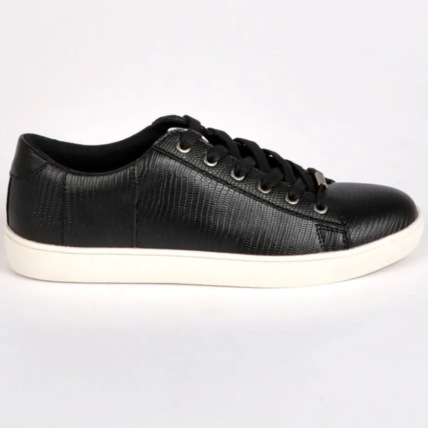 STREET LIFE Baskets Avec Effet Reptile Noir|Femme Baskets, Sneakers