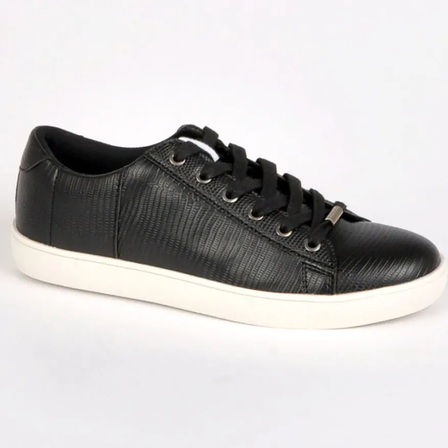 STREET LIFE Baskets Avec Effet Reptile Noir|Femme Baskets, Sneakers