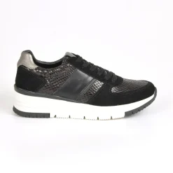 STREET LIFE Baskets Avec Effet Reptile Noir|Femme Baskets, Sneakers