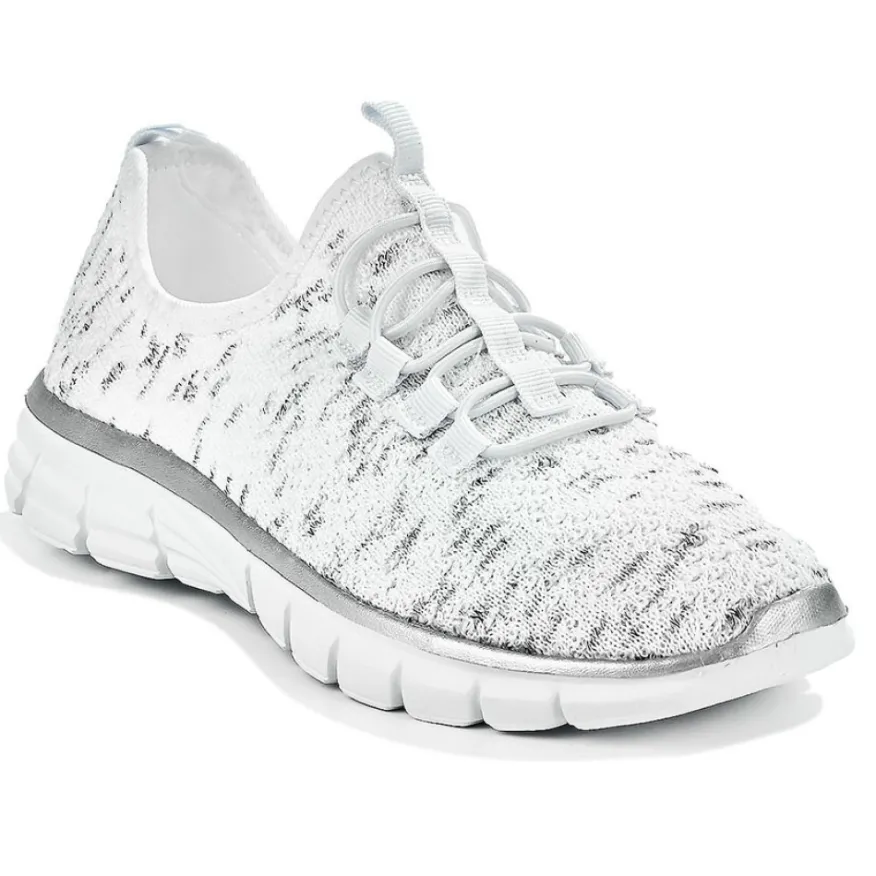 STREET LIFE Baskets Avec Lacets Elastiques Femme Blanc Chine |Femme Baskets, Sneakers