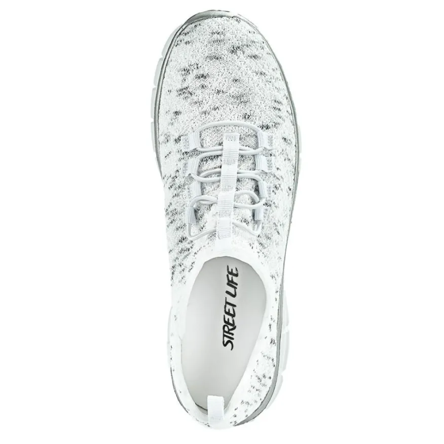 STREET LIFE Baskets Avec Lacets Elastiques Femme Blanc Chine |Femme Baskets, Sneakers