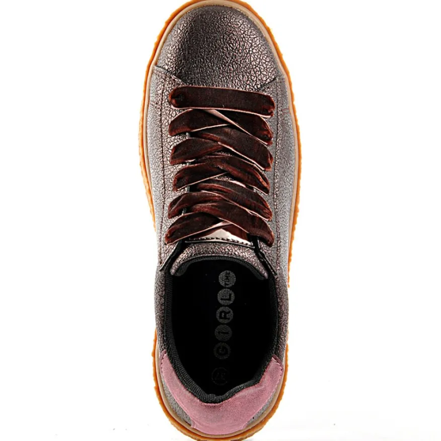 GIRL TIME Baskets Avec Lacets Ruban Violet|Femme Baskets, Sneakers