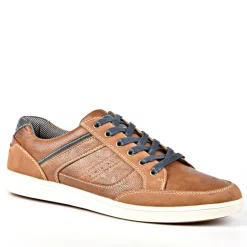 CARDIFF Baskets Avec Surpiqures Contrastantes Marron|Homme Baskets, Sneakers