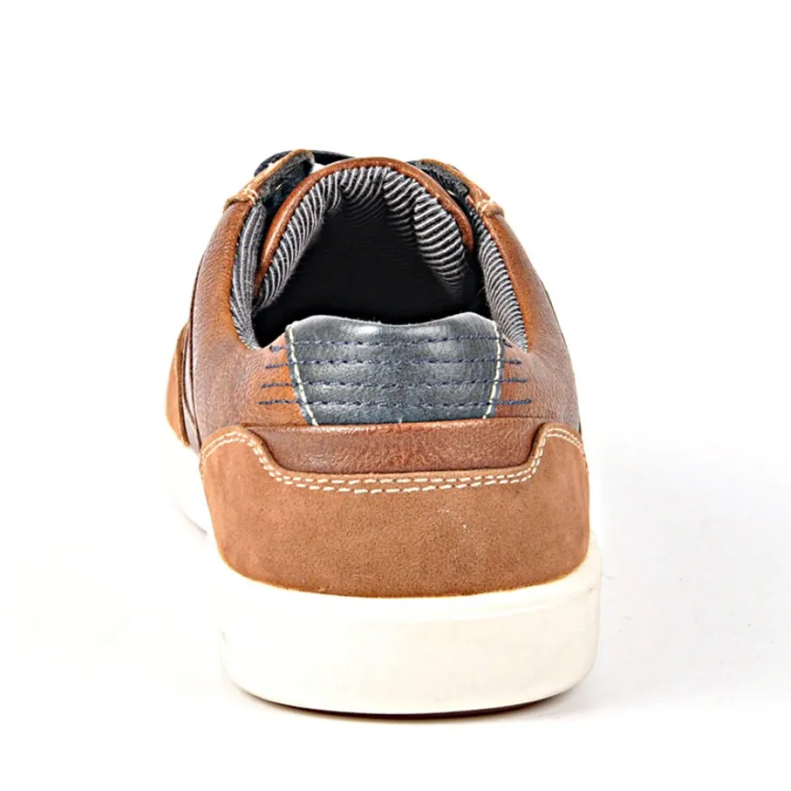CARDIFF Baskets Avec Surpiqures Contrastantes Marron|Homme Baskets, Sneakers
