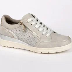 LADY CONFORT Baskets Avec Zip Pratique Sur Le Cote Gris|Femme Chaussures Confort