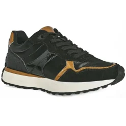 STREET LIFE Baskets Compensees Femme Noir Et Dore |Femme Baskets, Sneakers