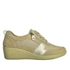 LADY CONFORT Baskets Confort Femme Beige |Femme Chaussures Confort
