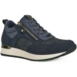 SCALINA Baskets Confort Femme Bleu Marine A Fermeture Eclair |Femme Chaussures Confort