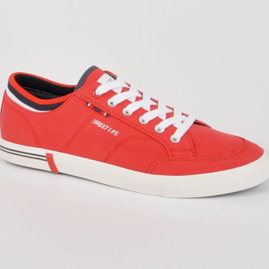 STREET LIFE Baskets En Toile Homme Rouge|Homme Baskets, Sneakers