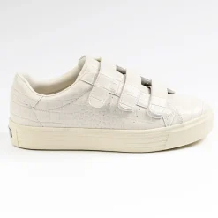 STREET LIFE Baskets Femme Avec Effet Croco Blanc|Femme Baskets, Sneakers